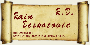 Rain Despotović vizit kartica
